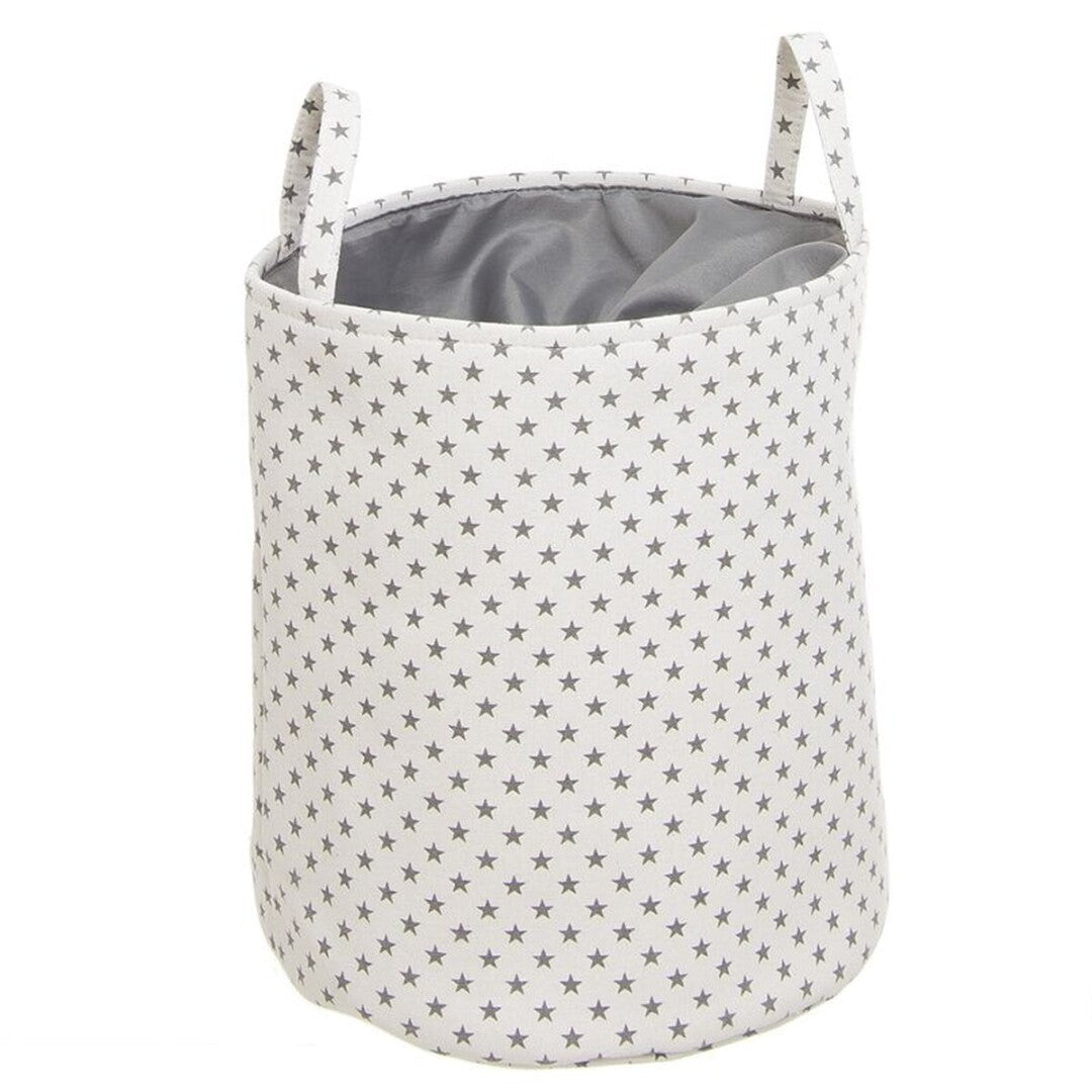 Cesto de Ropa Sucia Plegable con Estrellas, Cesta de Almacenamiento para Baño, Dormitorio o Habitación Infantil, Pongotodo Multiusos Juguetero, Tela Poliester Resistente, Asas Laterales