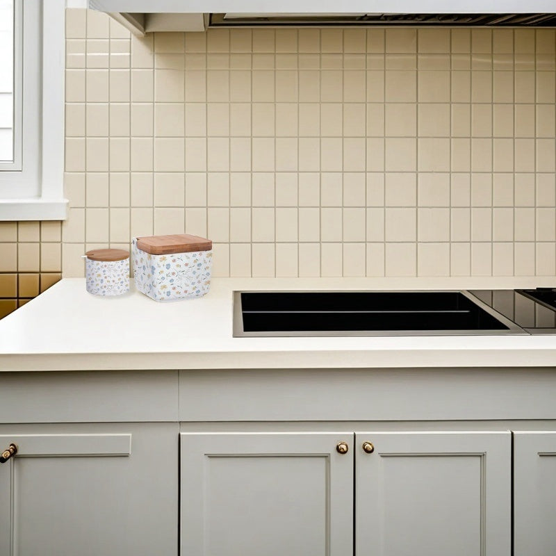 Azucarero Cocina Blanco Minimalista de Cerámica