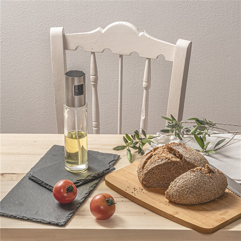 Aceite de Spray Cristal, Aceitera Para Cocina Acero Inox, Para Ensalada, Barbacoa, Hornear en la Cocina