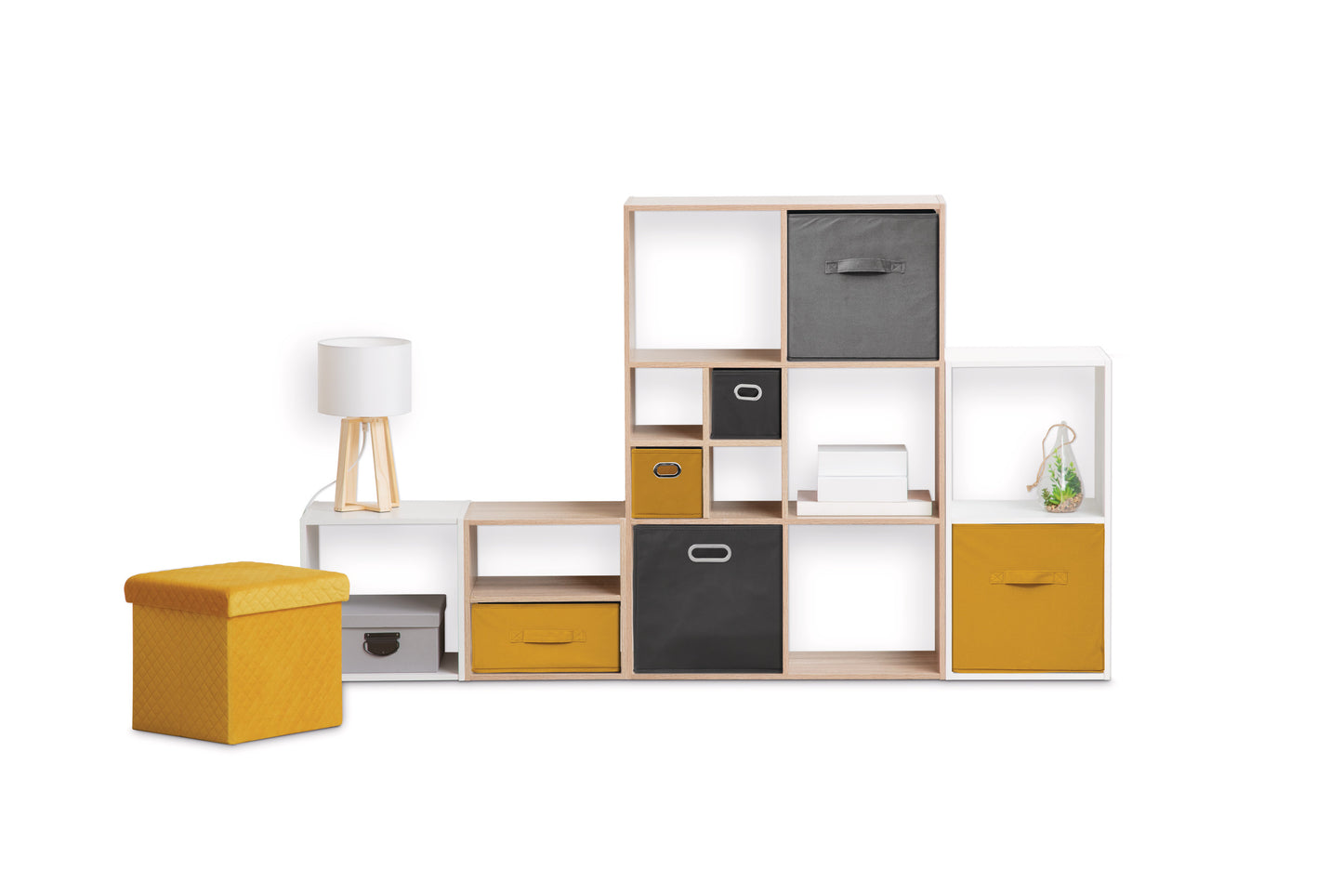 Cajas de Almacenamiento de Tela Cesta Organizador Plegable 31x31x31 cm Pack de 2 Unidades