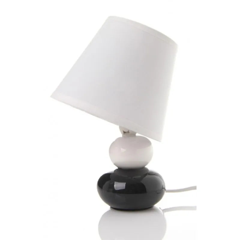 Lámpara piedras blanco-negro cerámica