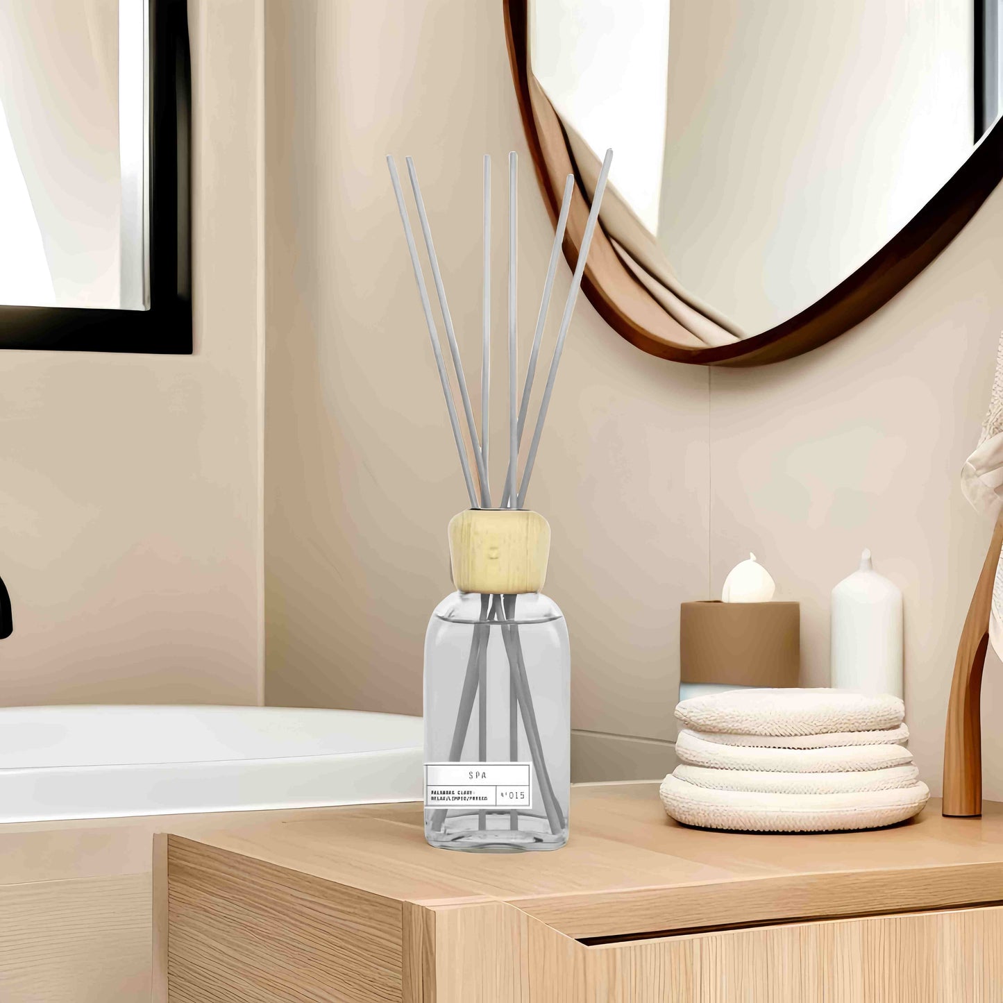 Difusor de Aroma Fresco de Larga Duración, Ambientador Mikado 220 ml, Aromas Naturales para el Hogar, Relajante y Refrescante