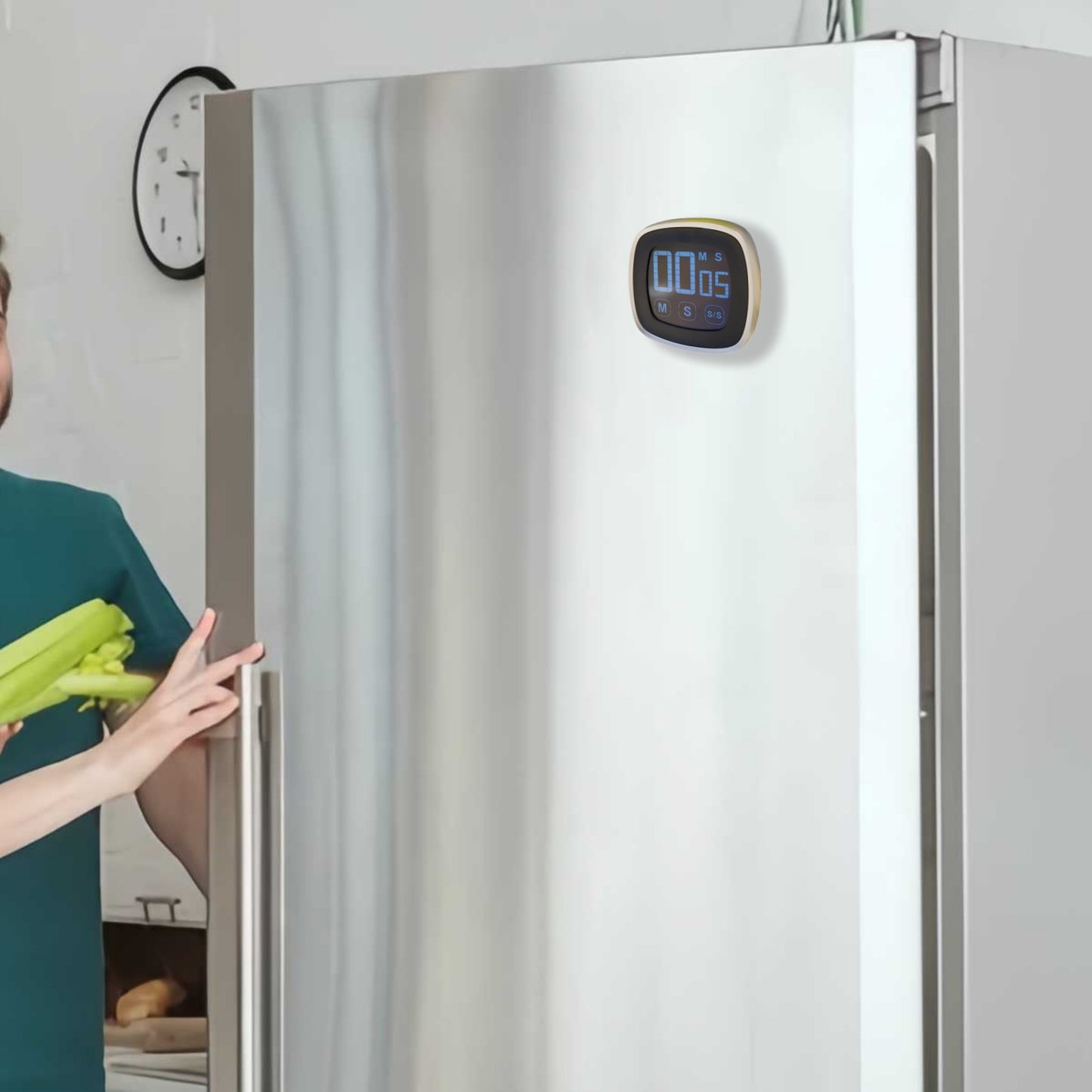 Temporizador Cocina, Cronómetro Digital con Pantalla LCD, Imán para Nevera, Temporizador Multifunción Timer en Niños para Estudiar, Trabajar, Hacer Ejercicio