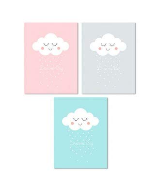 Pack de 3 lienzo infantil decorativo "NUBES" 30X40 3m