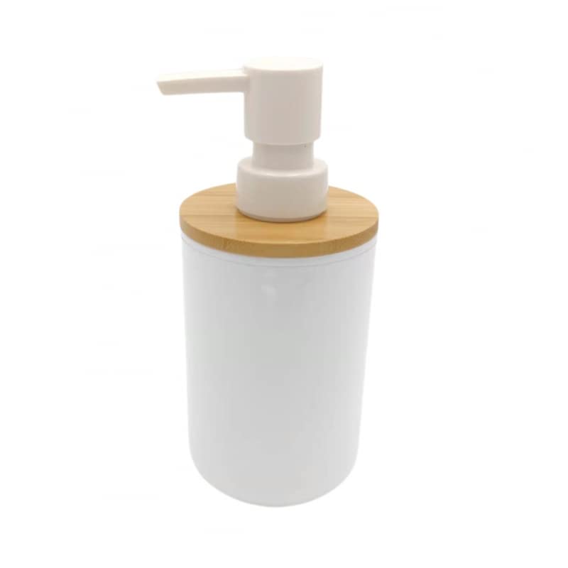 Set Accesorios Baño de Bambú Estilo nordico Blanco