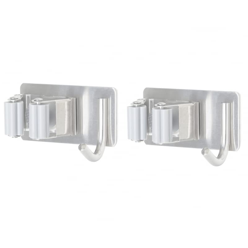 Juego de 2 Sujeta escobas Simple con Adhesivo 3M Compact