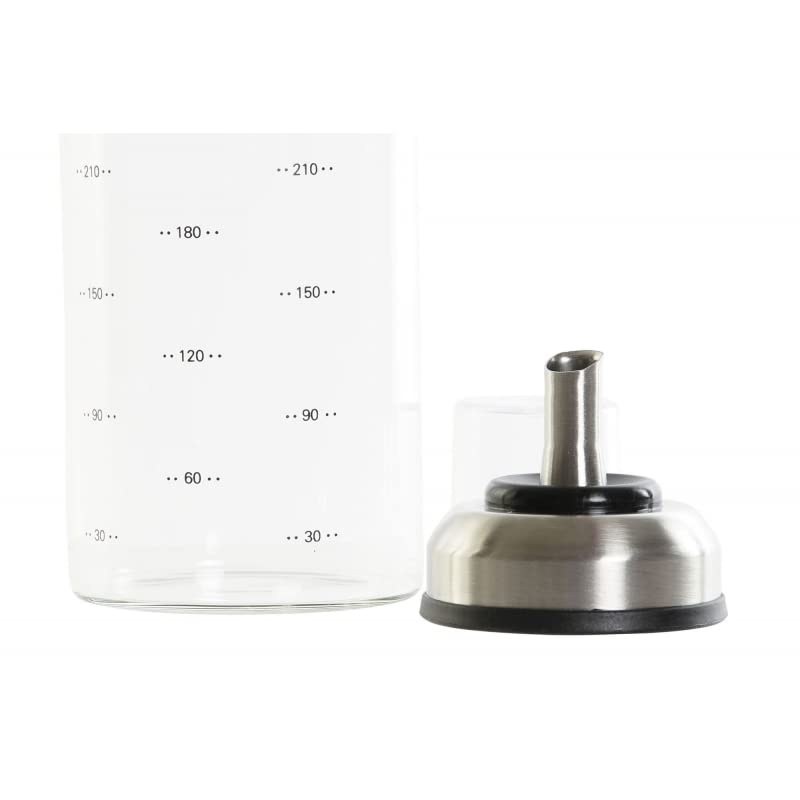 Aceitera Antigoteo de Cristal Borosilicato Tapón de Acero INOX con Tapa Que Se Abre Automatico para Cocina 550 ML