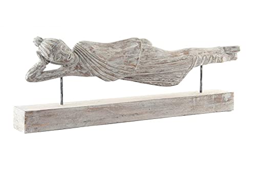 Figura Madera Buda Decape, Blanco, 78 x 9 x 28 cm