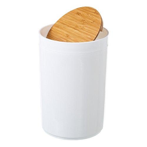 Set Accesorios Baño de Bambú Estilo nordico Blanco