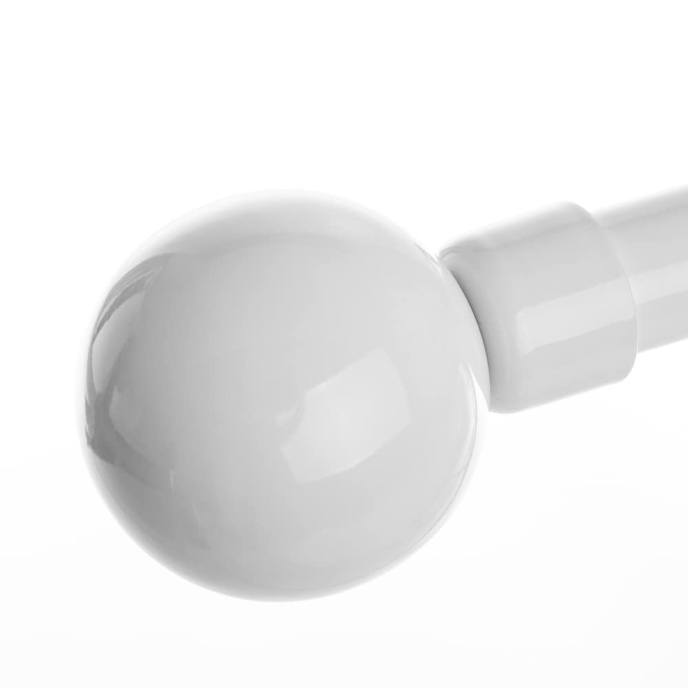 Barra de Cortina Extensible, Sencilla, Univerdal 2 escuadras y 2 terminales de Metal de Bola
