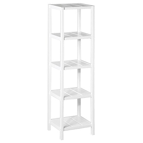 Estantería de 5 baldas Minimalista Blanca de Madera para baño Vitta