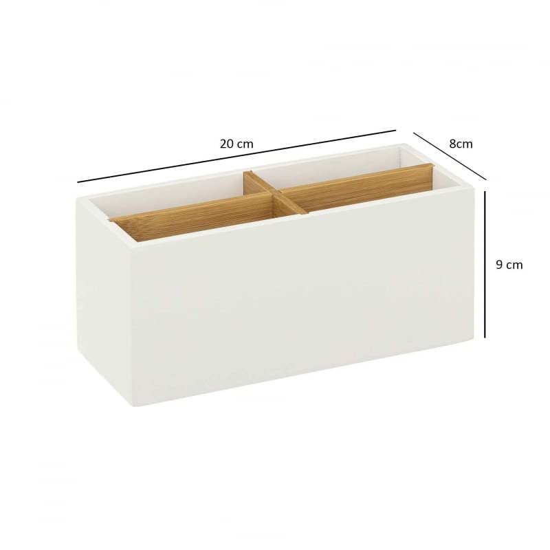 Caja Organizador de cosméticos, nordico con Compartimentos Blanco para baño