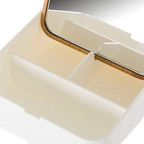 Joyero Organizador con Espejo Tapa Bambu