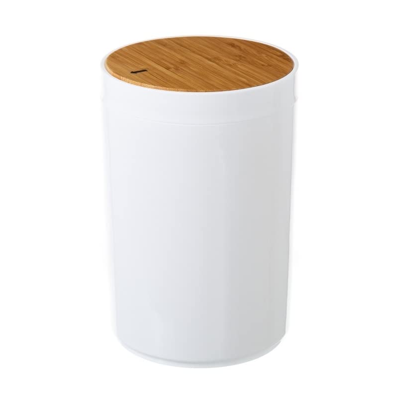 Set Accesorios Baño de Bambú Estilo nordico Blanco