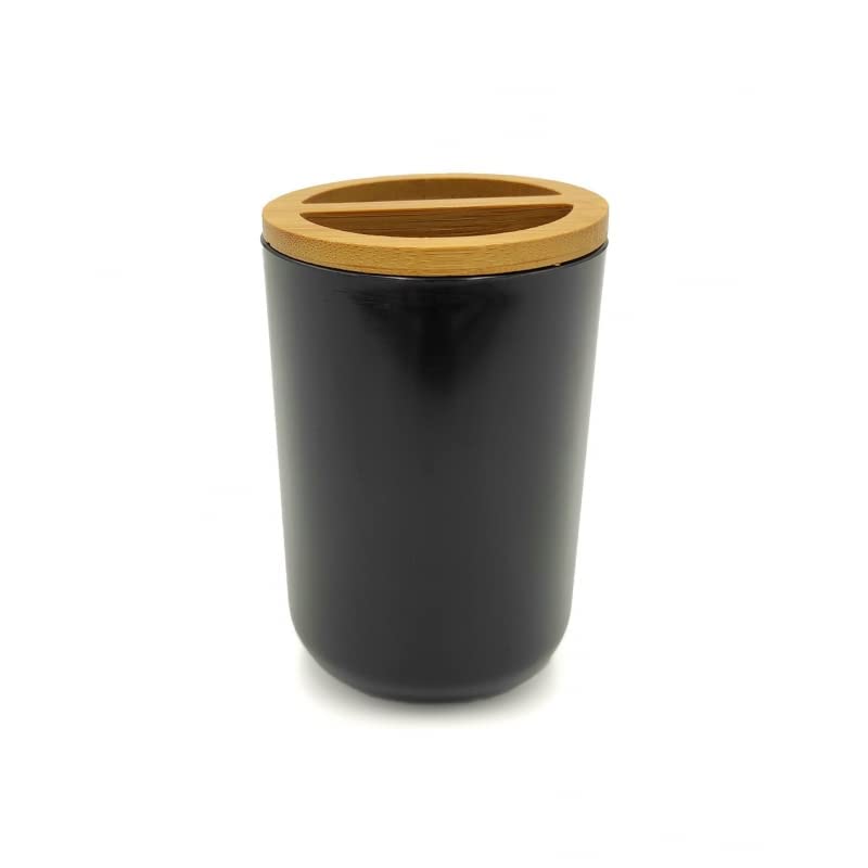 Set Accesorios Baño de Bambú Negro Estilo Factory