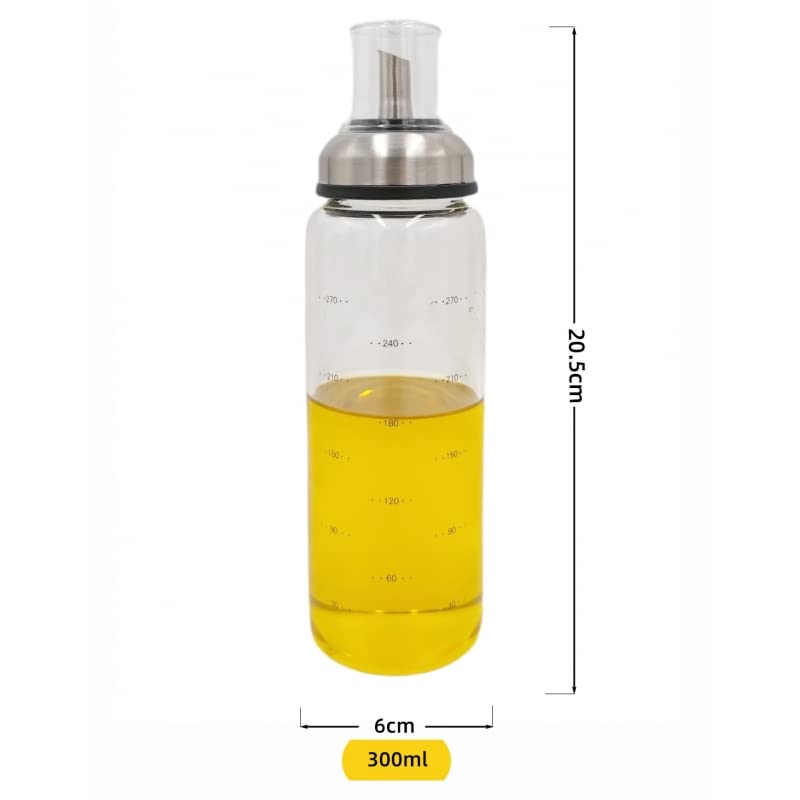 Aceitera Antigoteo de Cristal Borosilicato Tapón de Acero INOX con Tapa Que Se Abre Automatico para Cocina 550 ML