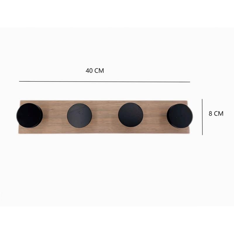 Perchero de Pared Madera Bambu con Ganchos Metal