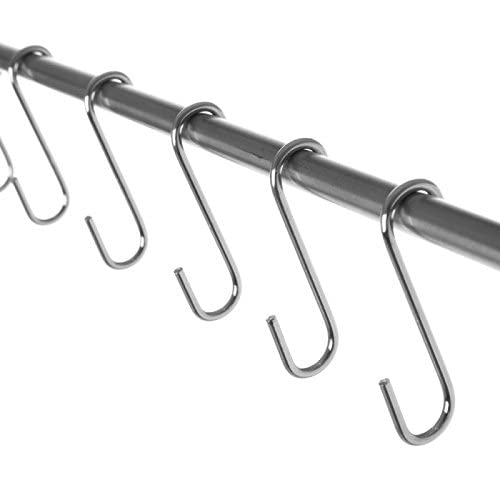 Barra Colgador de Utensilios Acero Inoxidable Cocina 8 Ganchos 54,5cm