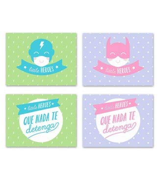 Set De 4 Lienzos Heroes 40X30 4M