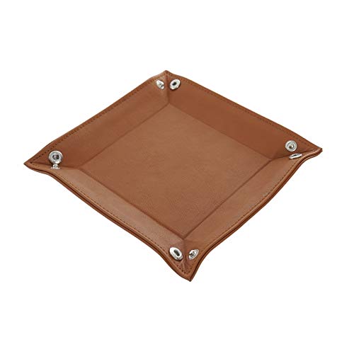 Bandeja vaciabolsillos Piel Color Camel 18x18 cm