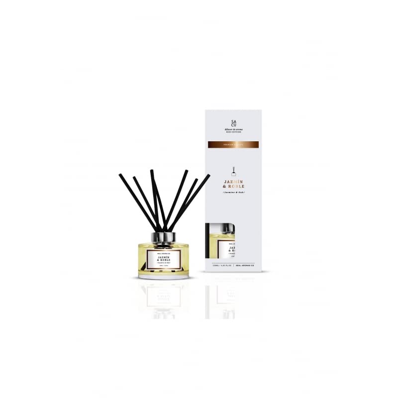 Ambientador Mikado Premium Jazmin y Roble 120 ml, Difusor de Aroma Fresco de Larga Duracion