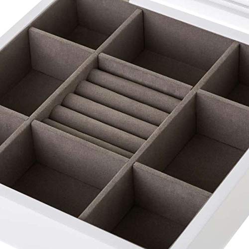 Joyero de corazón de Madera Blanco de 7x23x23 cm