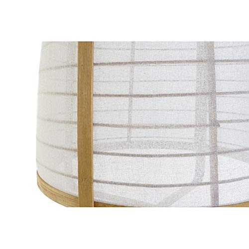 Lámpara de Techo Bambu Natural y Lino Blanco de Ø 44x64 cm