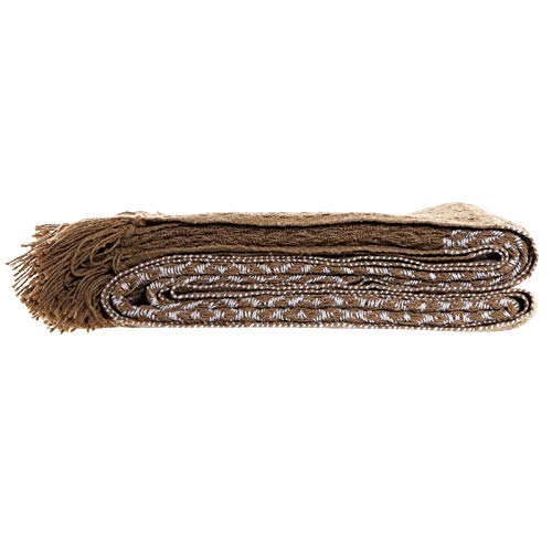 Juego de 2 Plaid de Sofa Algodon Rombos Azul y Marron 170x130 cm