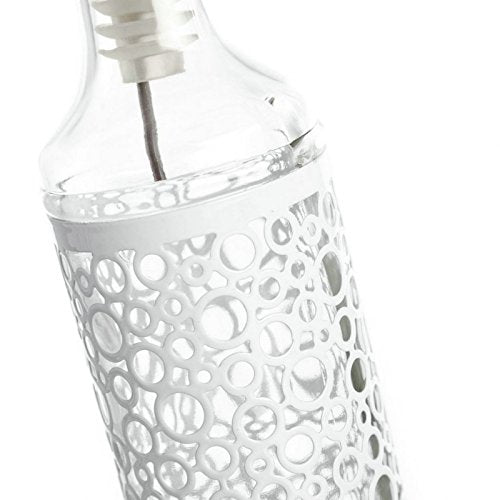 Aceitera vinagrera Moderna Blanca de Cristal para Cocina Fantasy