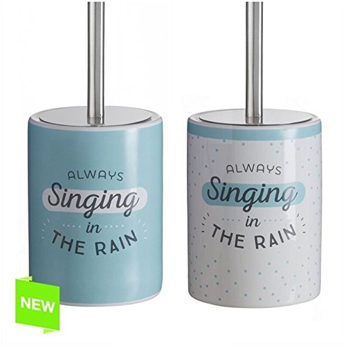 Escobillero Moderno inglés SINGINGde cerámica para Cuarto de baño - Verde Claro