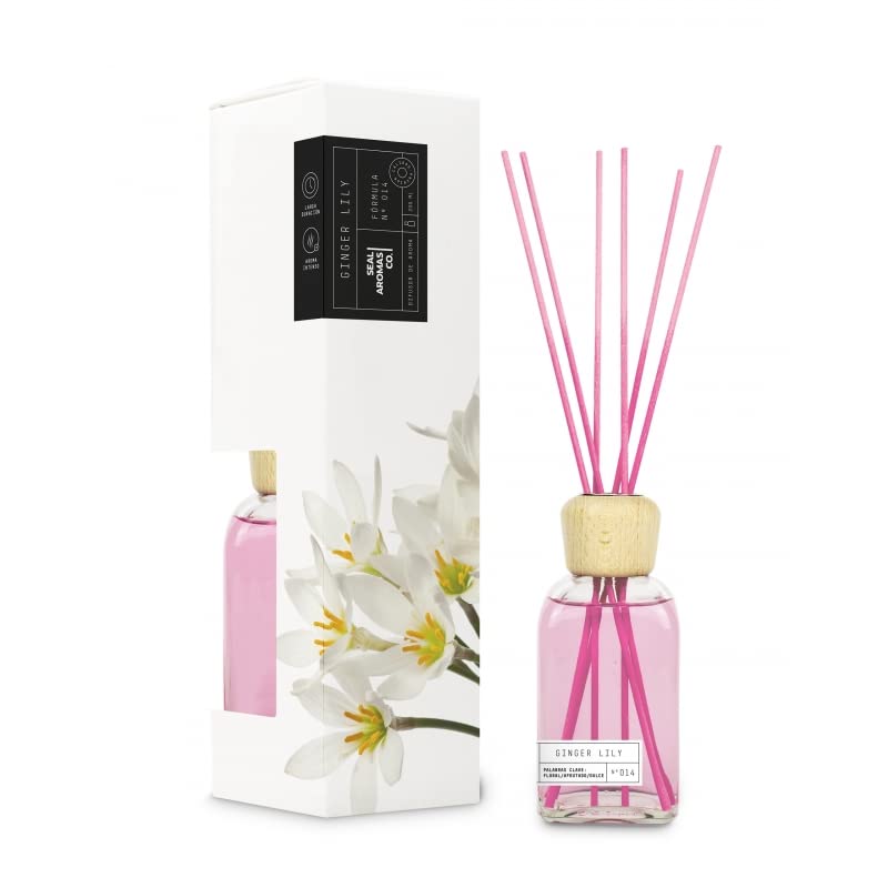 Ambientador Mikado Ginger Lily Essential 220 ml, Difusor de Aroma Fresco de Larga Duracion