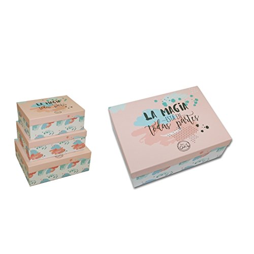 Juego 3 cajas regalo con frase La magia
