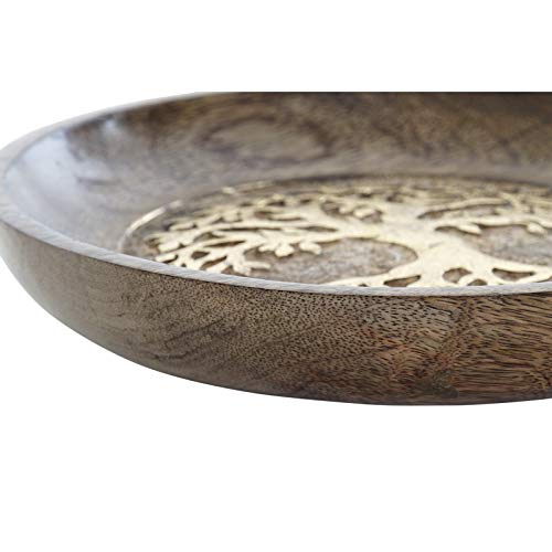 Dream Hogar Bandeja vaciabolsillos arbol Rustico Mango 22,5x22,5x4 cm
