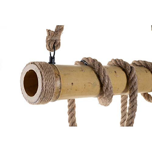 Lámpara de Techo Original Bambu Decorado Cuerda para 6 Bombillas
