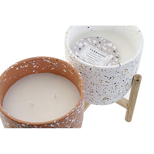 Set de 2 Vela Cera Loza para terraza con Soporte