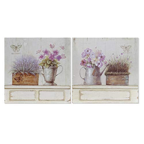 Set 2 Cuadro de Madera Maceta regadera 30x30 cm