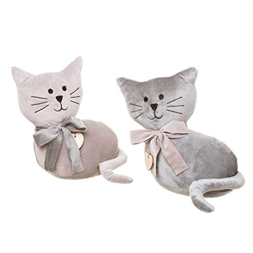 Set 2 sujetapuertas de Gato Gris de Tela/Arena Moderno para Dormitorio Fantasy