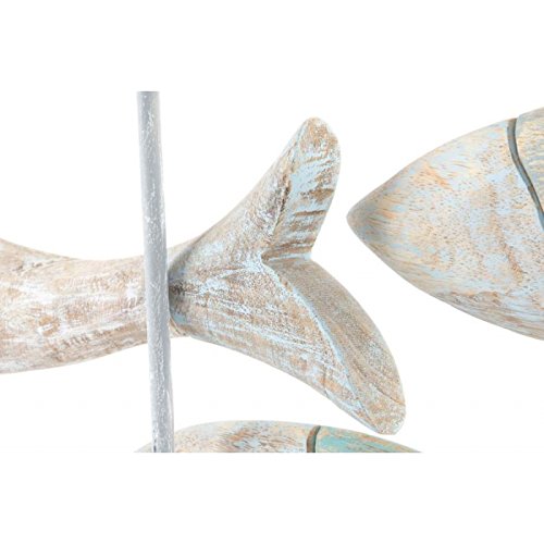 Figura madera pez decape blanco 75x10x52 cm