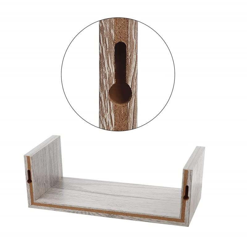 Estantería Pared en Forma de Cuadrado, Set de 3 Estantes Flotantes Juego de Baldas para Libros y Objetos de decoración - Negro