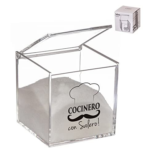 Salero y azucarero cocina original metacrilato de diseño frase cocinero con salero, recipientes acrilico almacenamiento