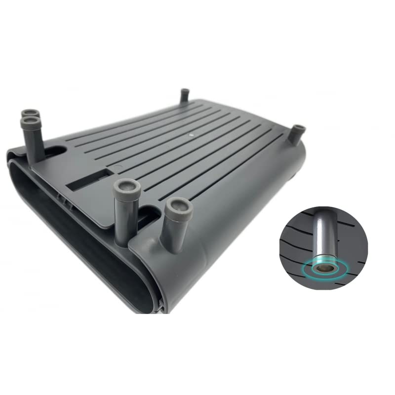 Escurreplatos, Escurridor De Platos Extensible con Cesta de Cubiertos, Caño De Drenaje Giratorio Gris Oscuro