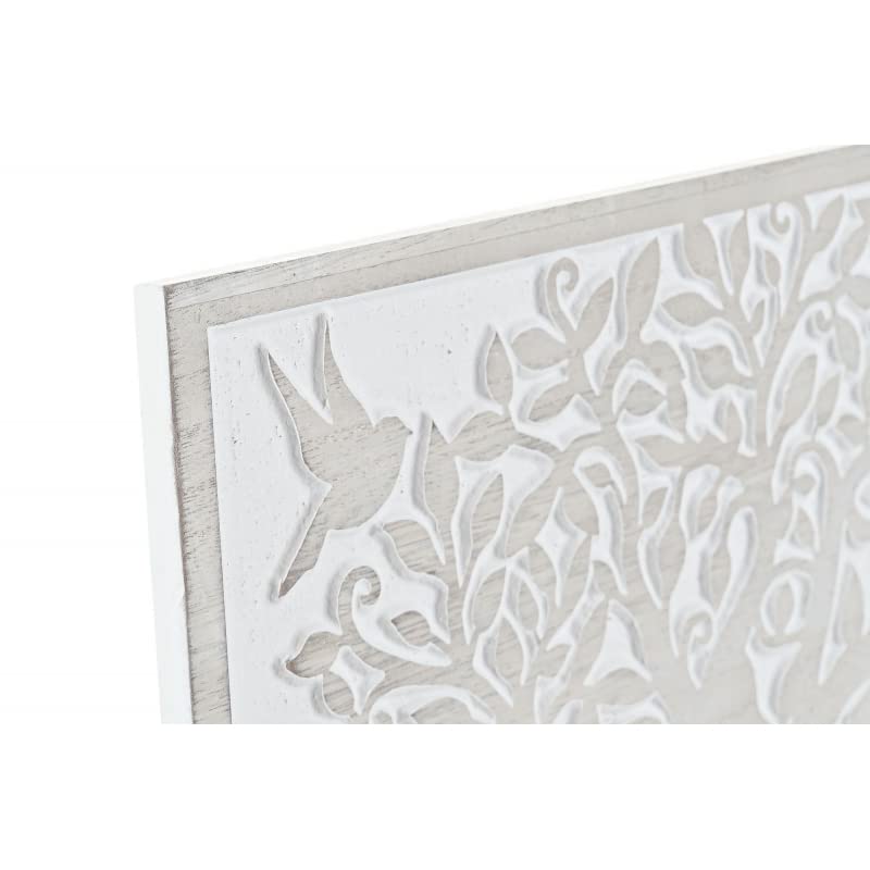 Mural Tallado Natural Blanco de Madera Home Sweet Home, Arbol de la Vida para Decoracion