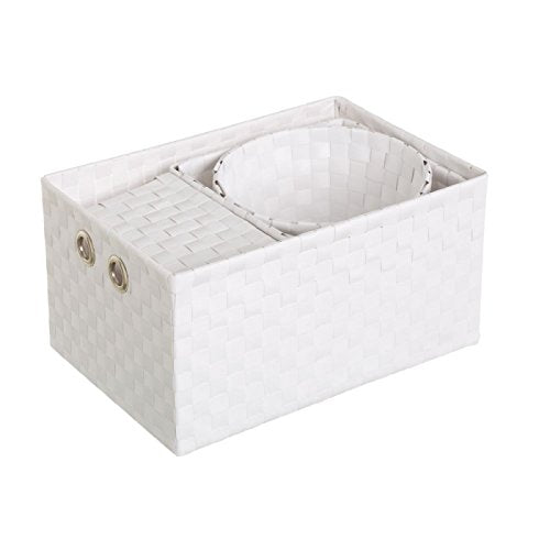 Set 4 cestas organizadoras Moderna Polipropileno Blanco