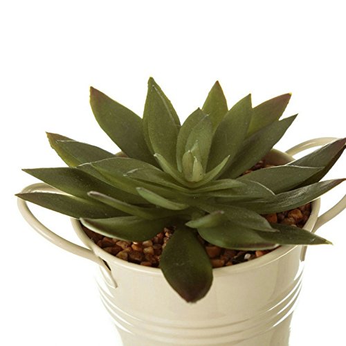 Pack 2 cactus artificial plástico en maceta de metal