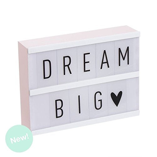 Lightbox Caja de luz A5 color rosa con 75 letras .