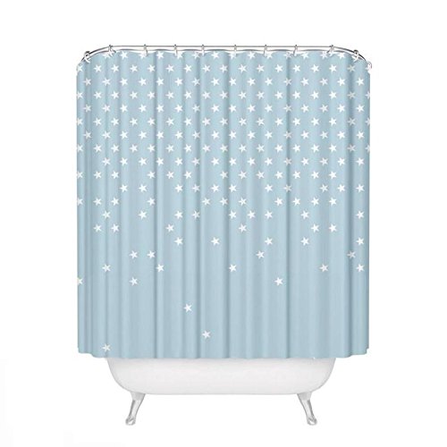 CORTINA BAÑO POLIESTER ESTRELLAS 3C (Azul)