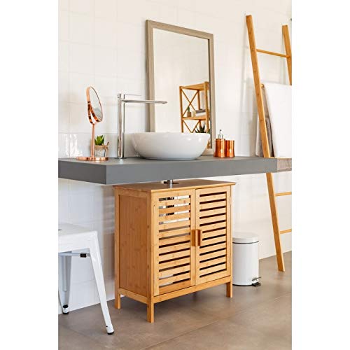 Mueble bajo Lavabo nórdico marrón de bambú para Cuarto de baño Basic