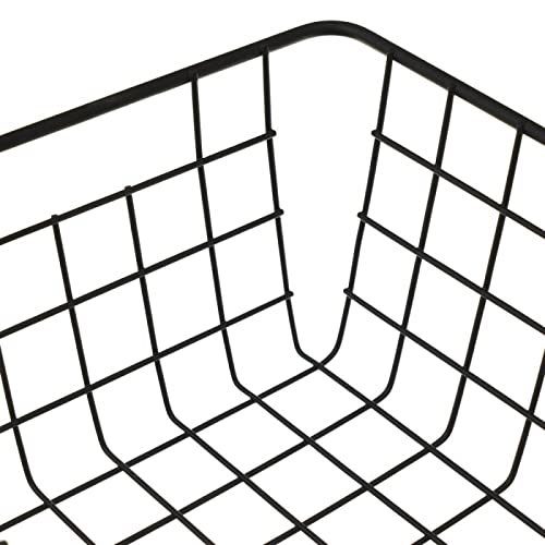 Cesta de Metal Negra organizadora con Rejilla de 28x21,50x11,50 cm