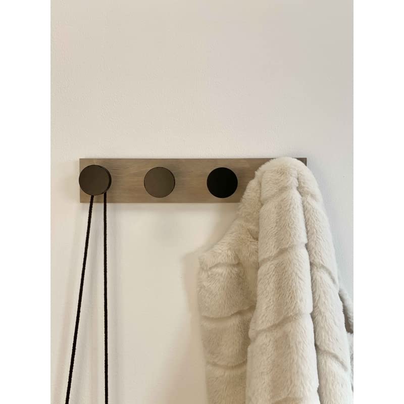 Perchero de Pared Madera Bambu con Ganchos Metal
