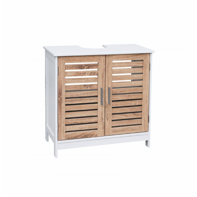 Mueble bajo Lavabo nórdico marrón de bambú para Cuarto de baño Basic